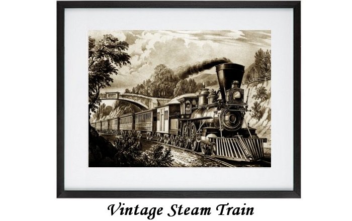 Vintage Steam Train Framed Print